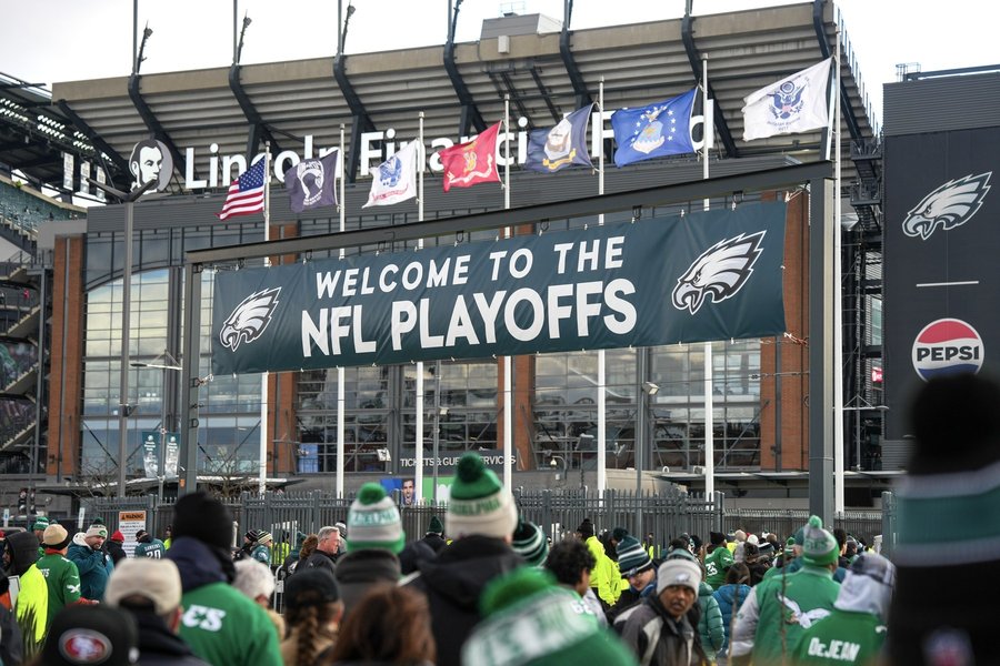 NFL Playoffs signage at Lincoln Financial Field in Philadelphia
